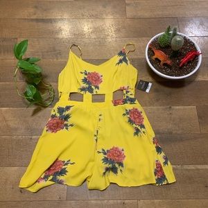 Topshop Yellow Floral Romper NWT